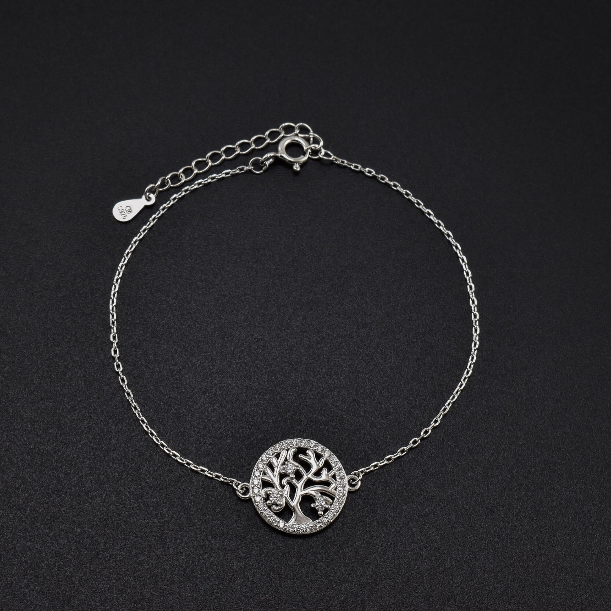 Bratara dama din argint  ”Copacul Vietii” cu cristale swarovski