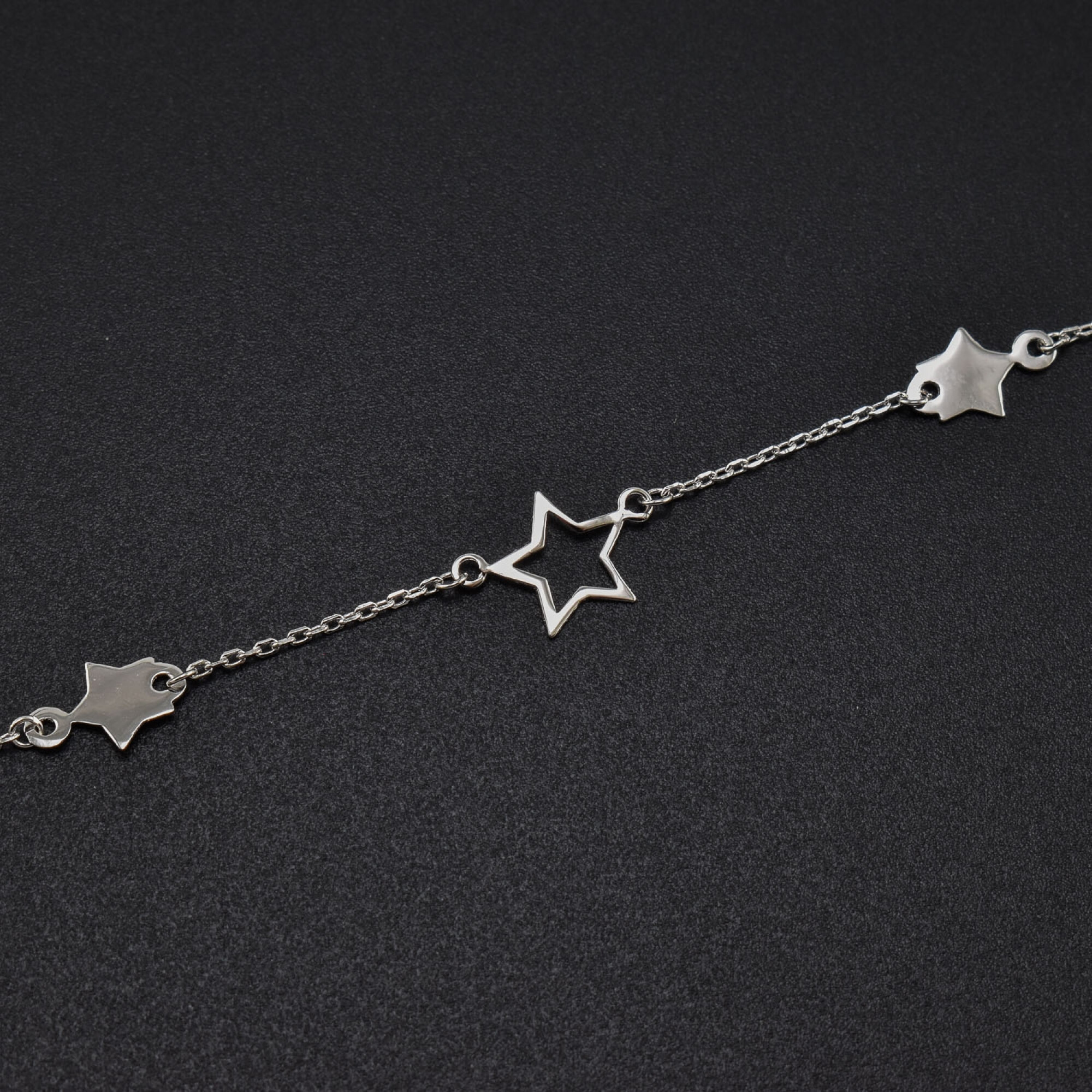 Bratara dama din argint simpla ”Five stars”