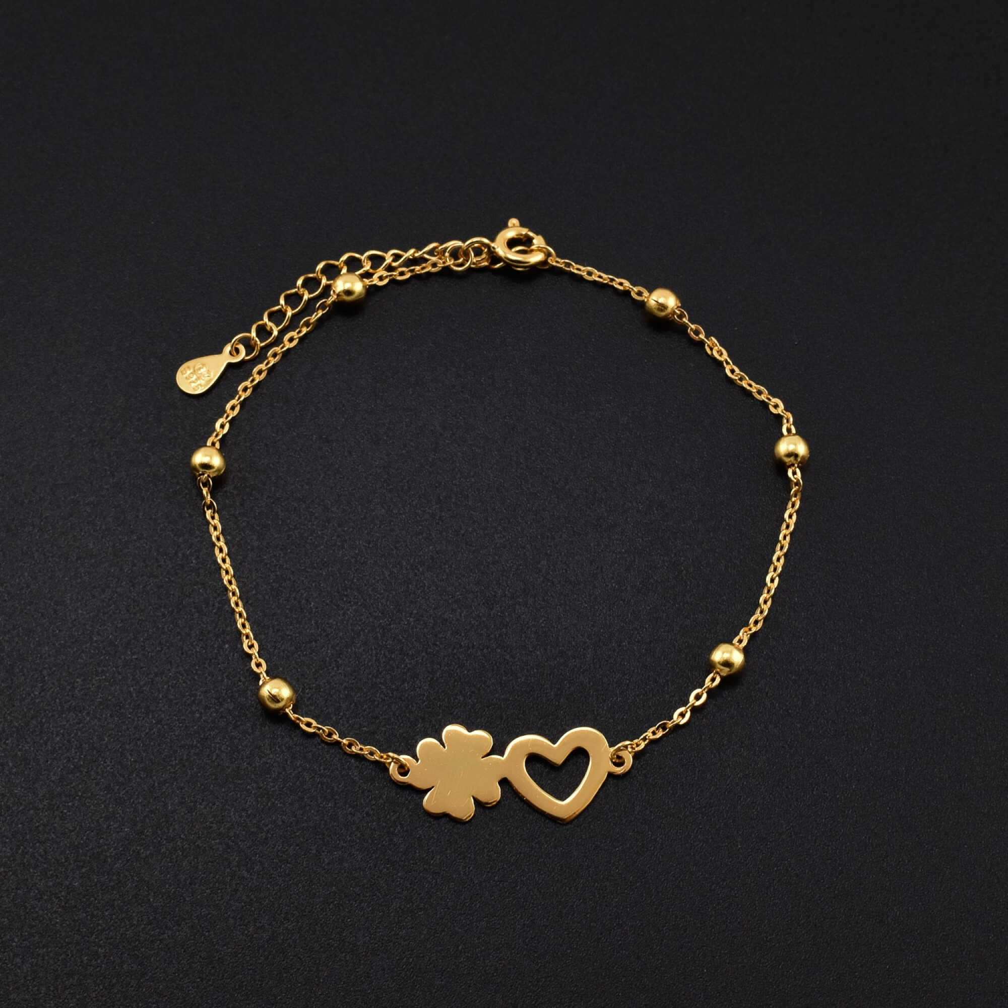 Bratara dama din argint  ”Good Luck” placata cu aur 18k