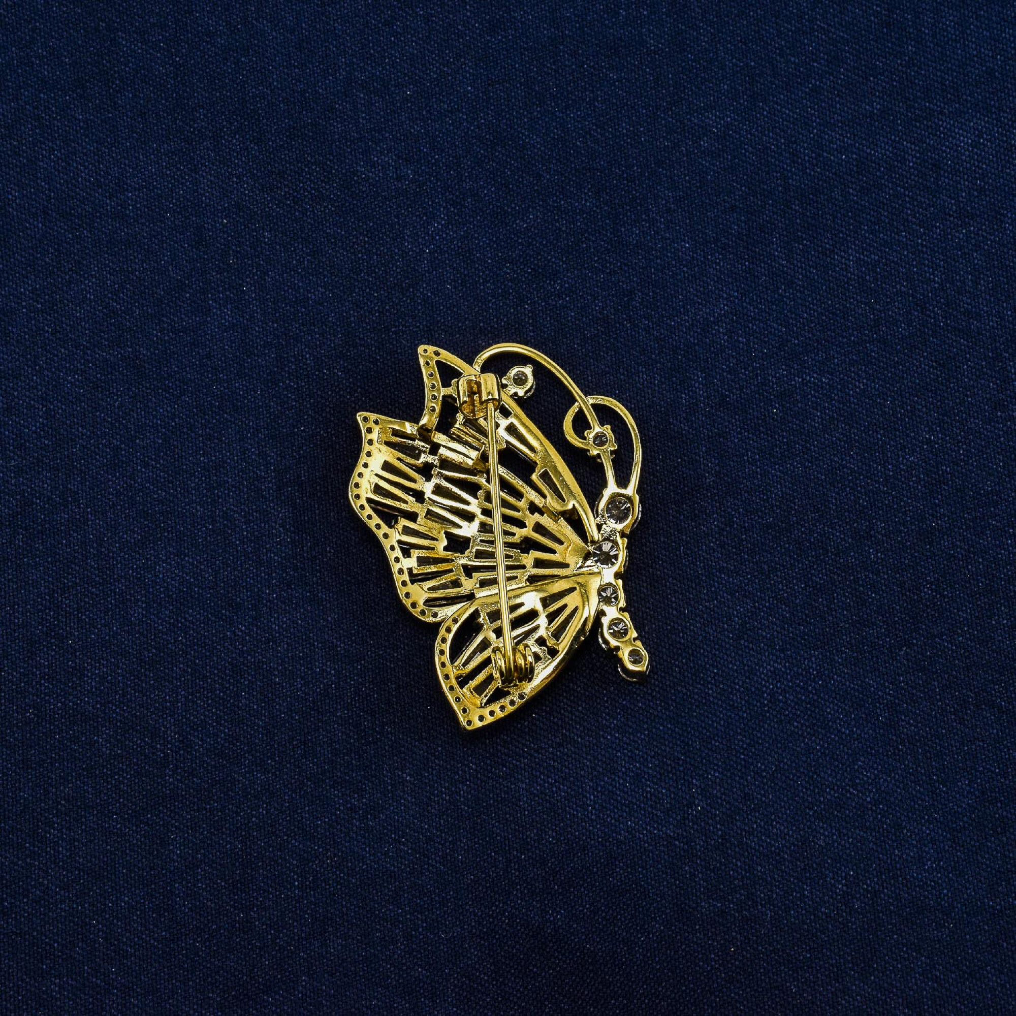 Brosa "Fluture" placata cu aur 18K 