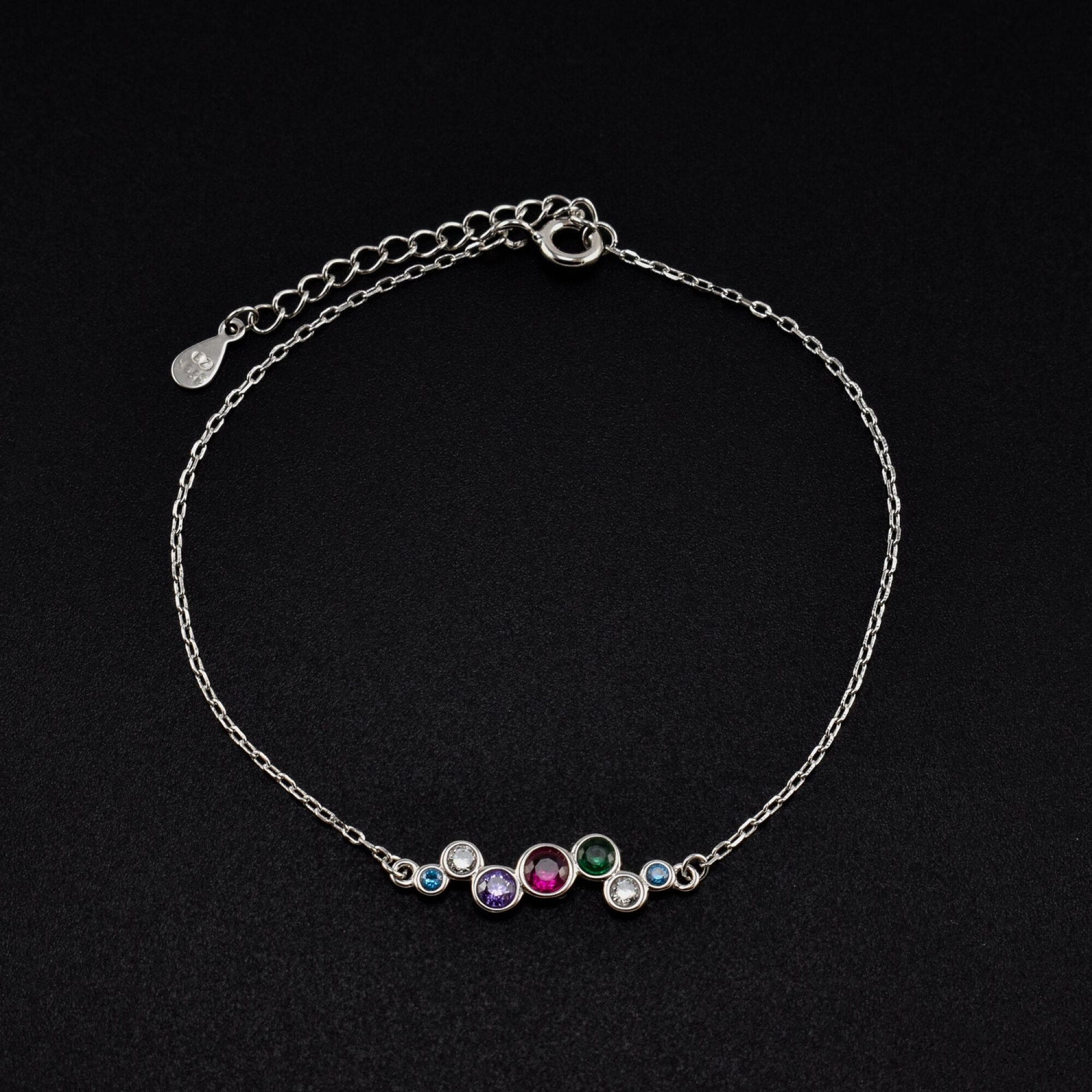 Bratara dama din argint cu cristale swarovski colorate