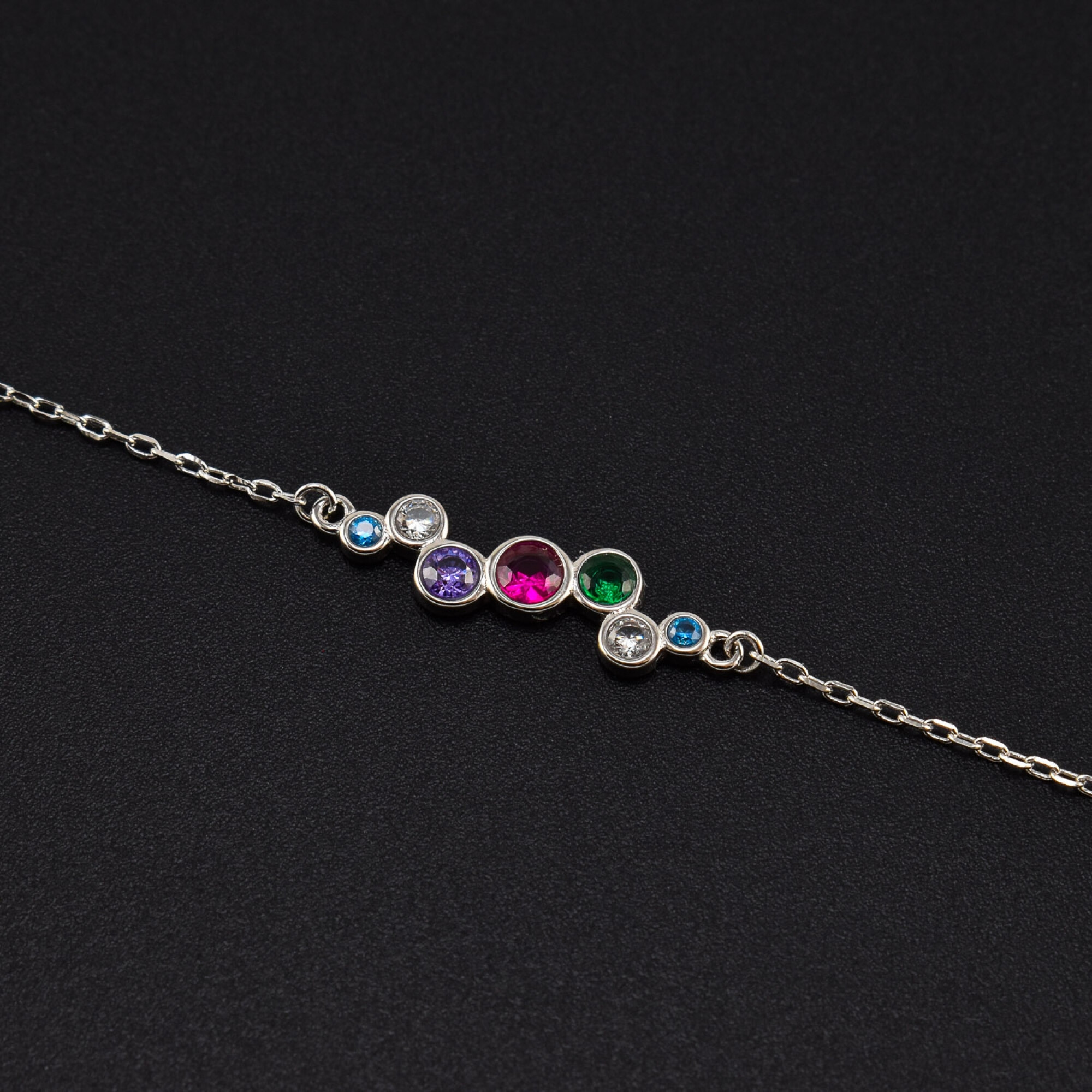 Bratara dama din argint cu cristale swarovski colorate