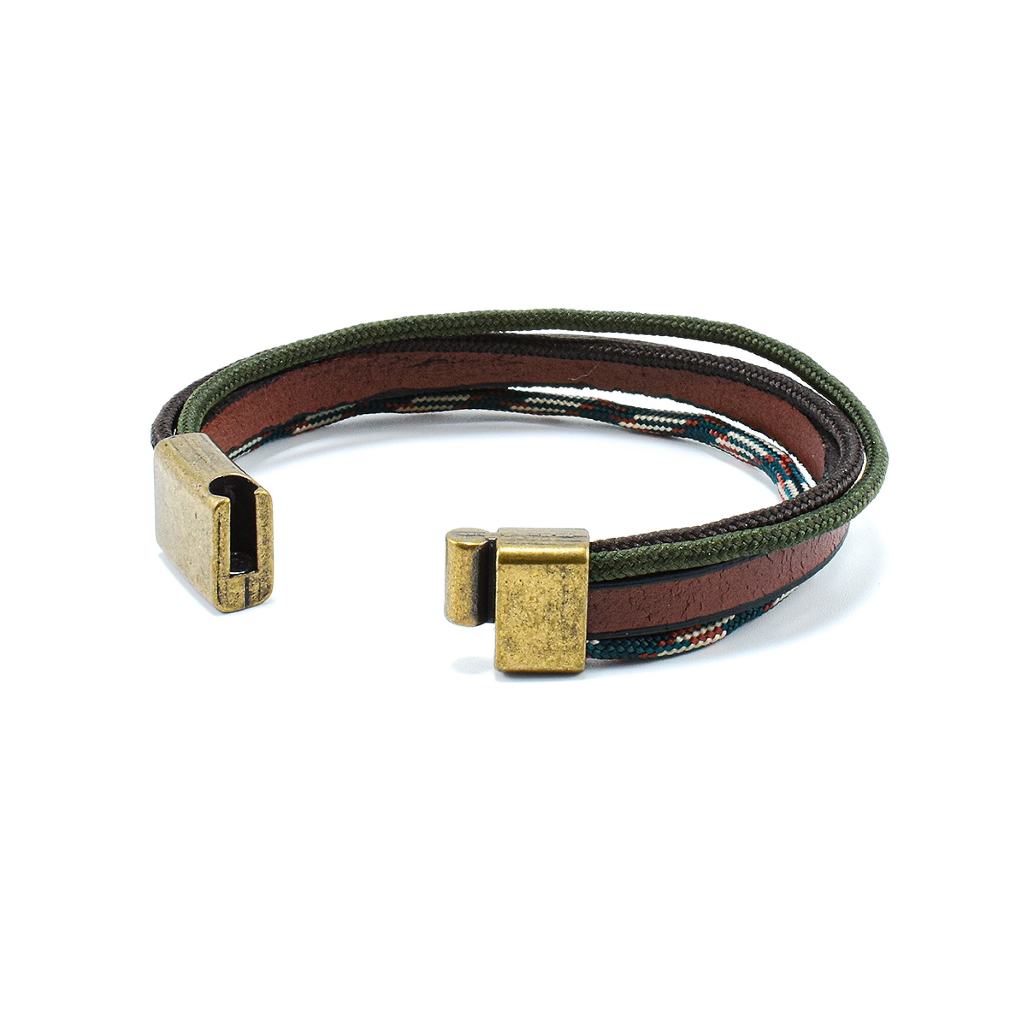 Bratara barbati din piele naturala si snur paracord BBB-018