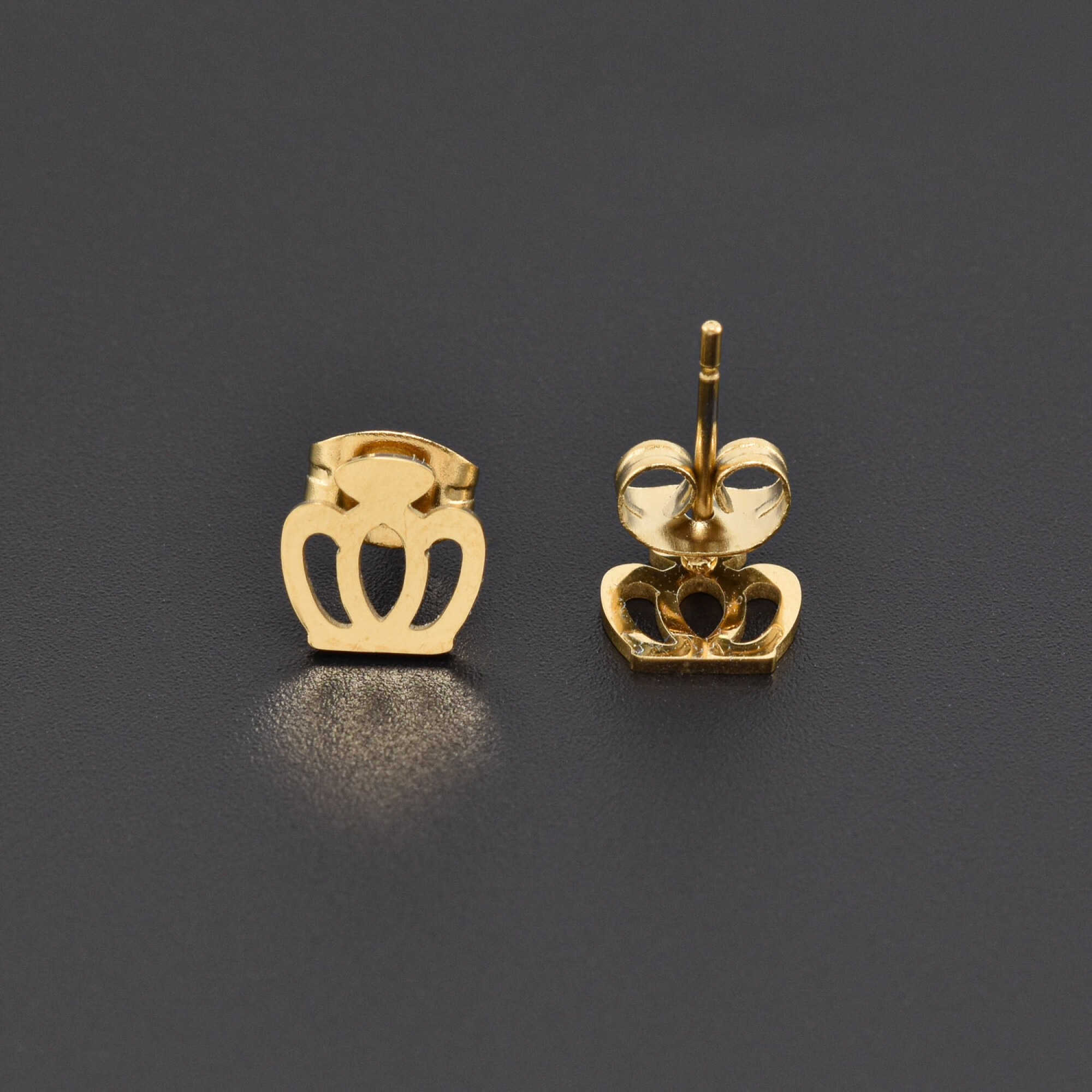 Cercei dama placati cu aur 18K in forma de coroana