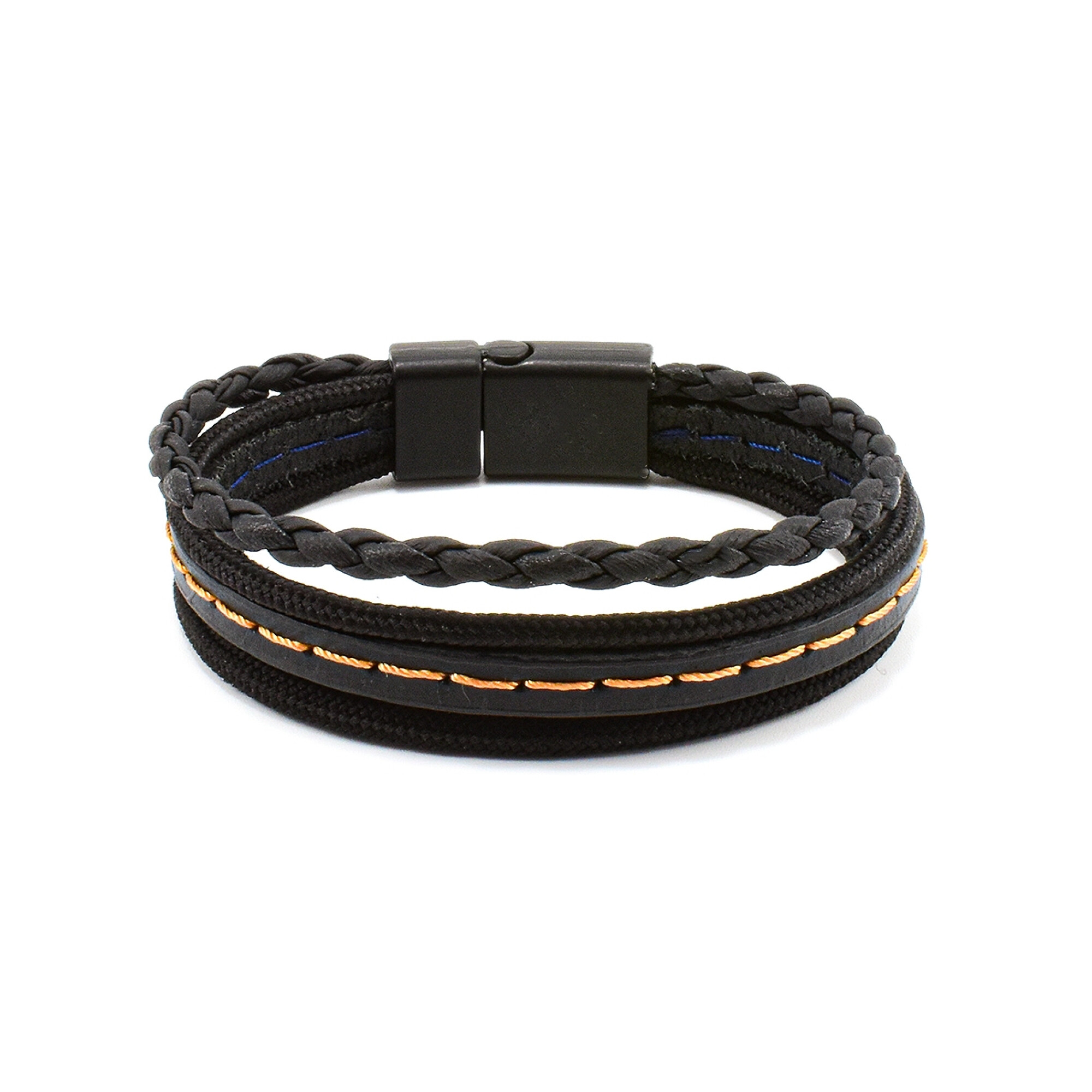 Bratara barbati din piele naturala si snur paracord BBB-036