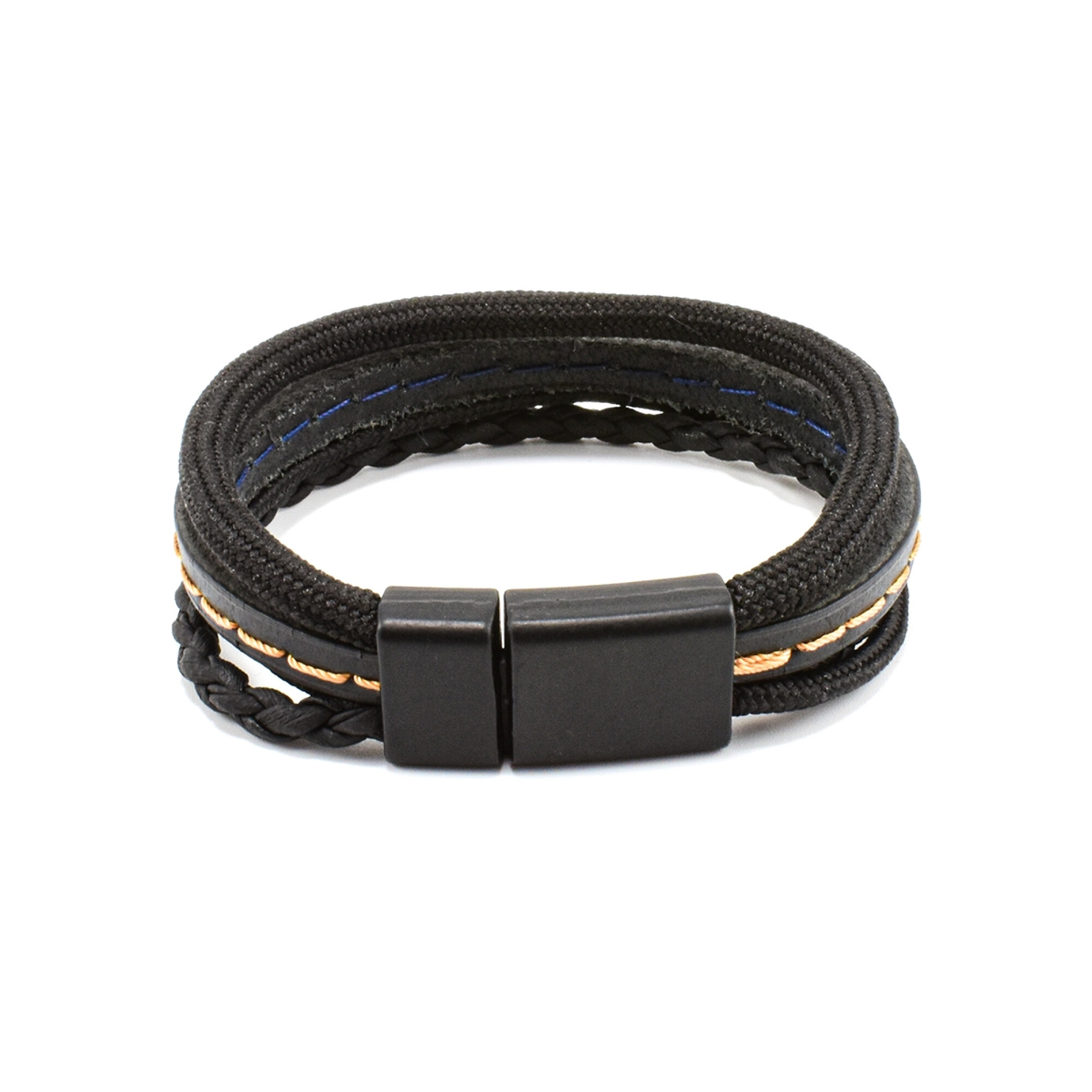 Bratara barbati din piele naturala si snur paracord BBB-036