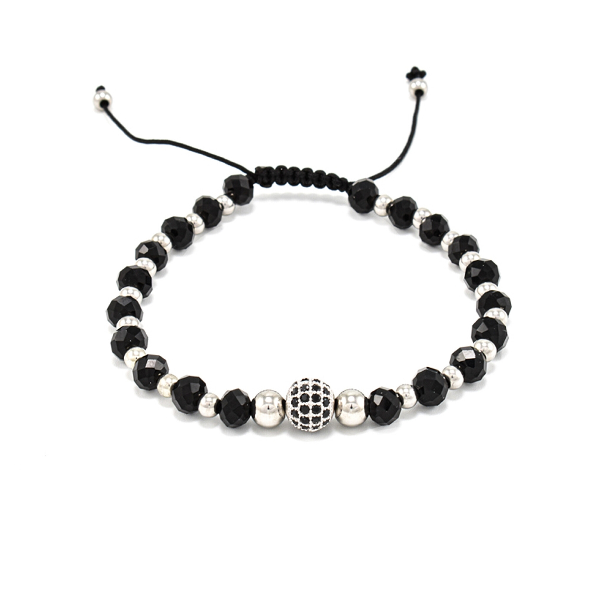 Bratara barbati Shamballa cu negre - Minier