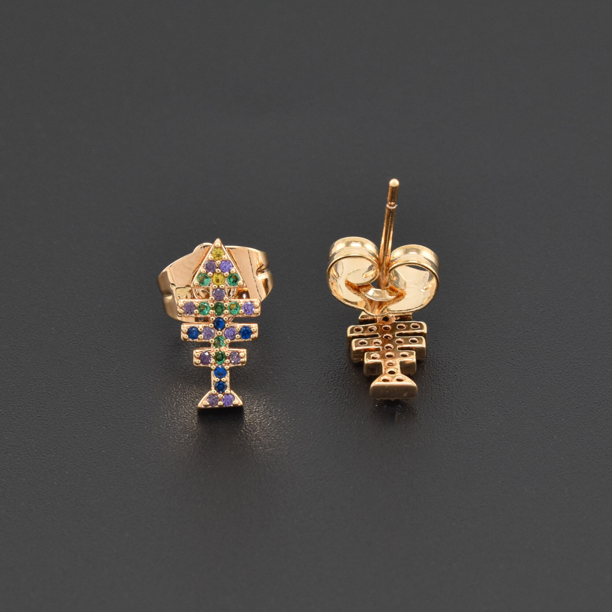 Cercei dama placati cu aur 18K si cristale swarovski