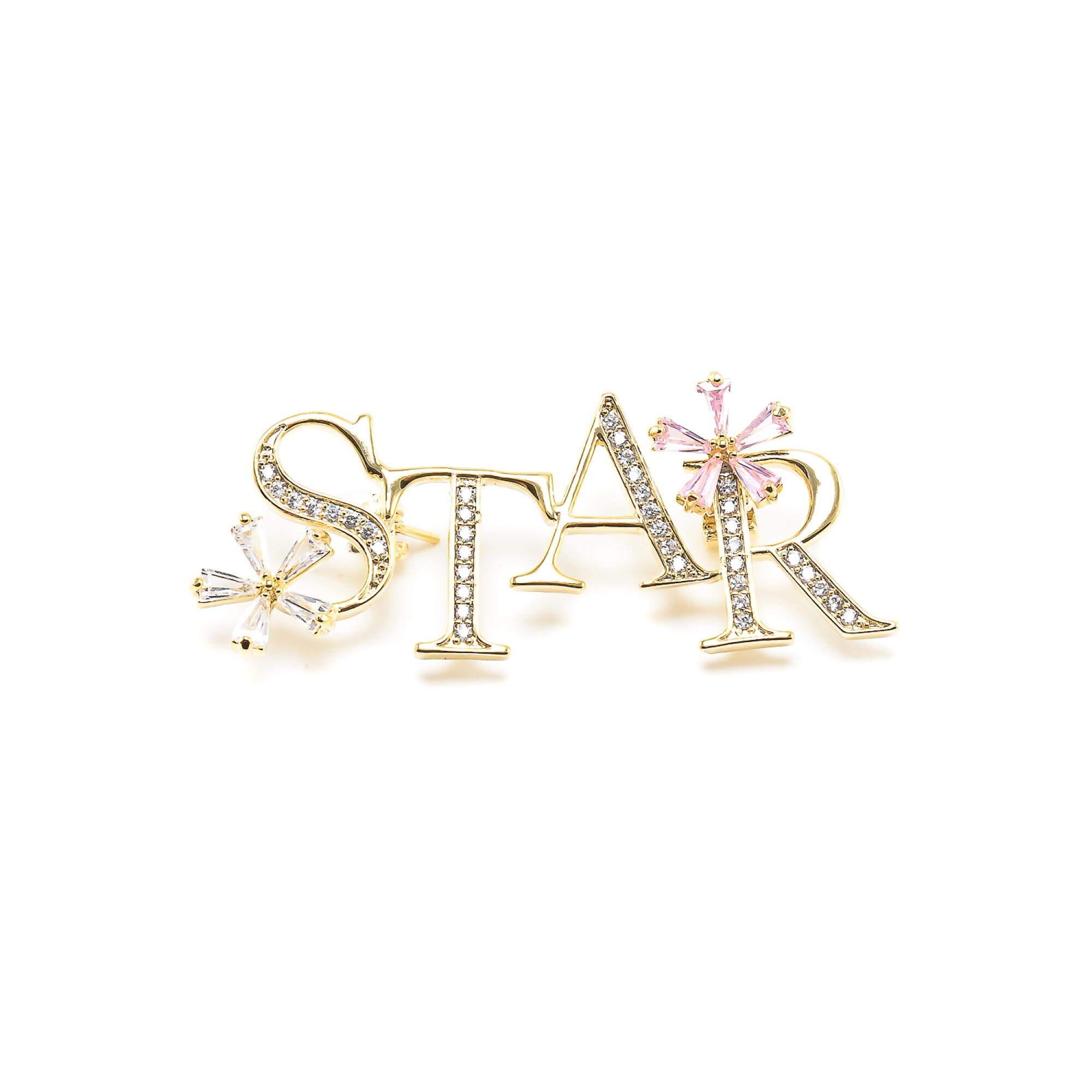 Brosa  ”star” cu cristale swarovski placata cu aur 18k