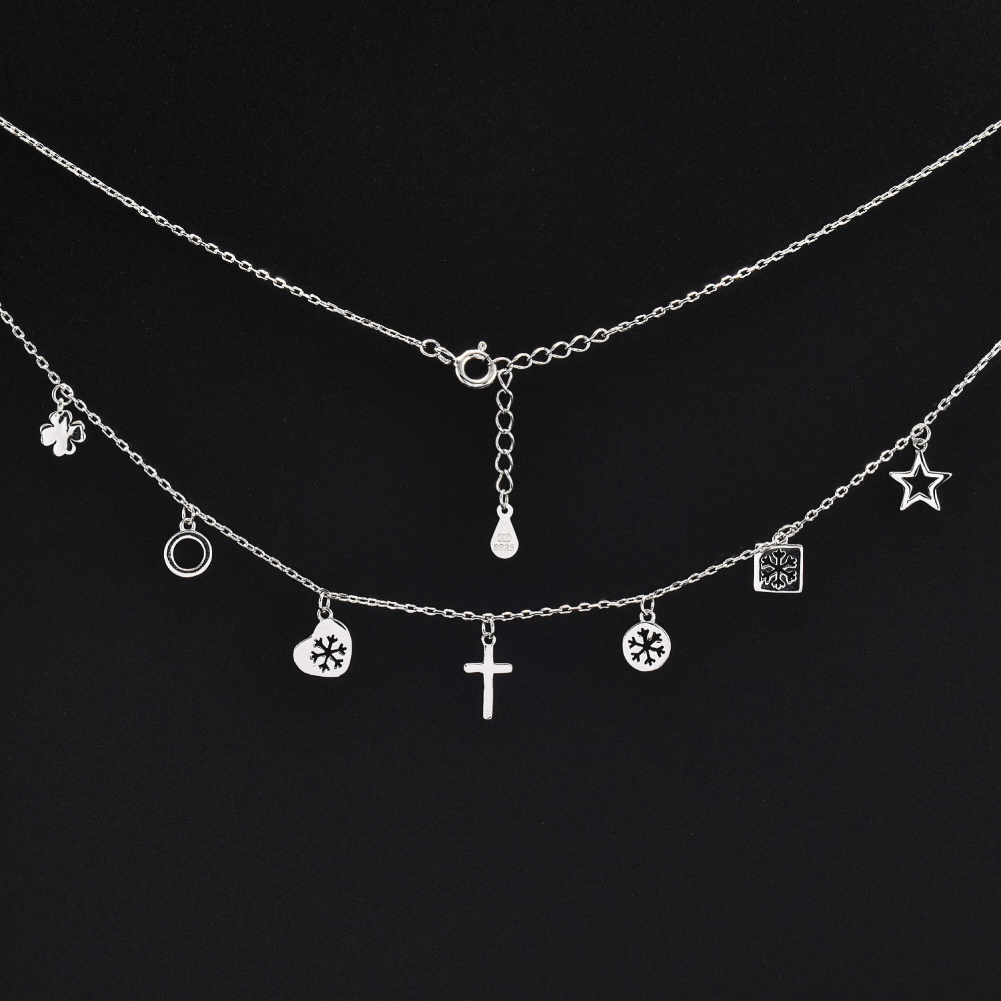Lantisor dama din argint cu accesorii diverse BDAG-L-17