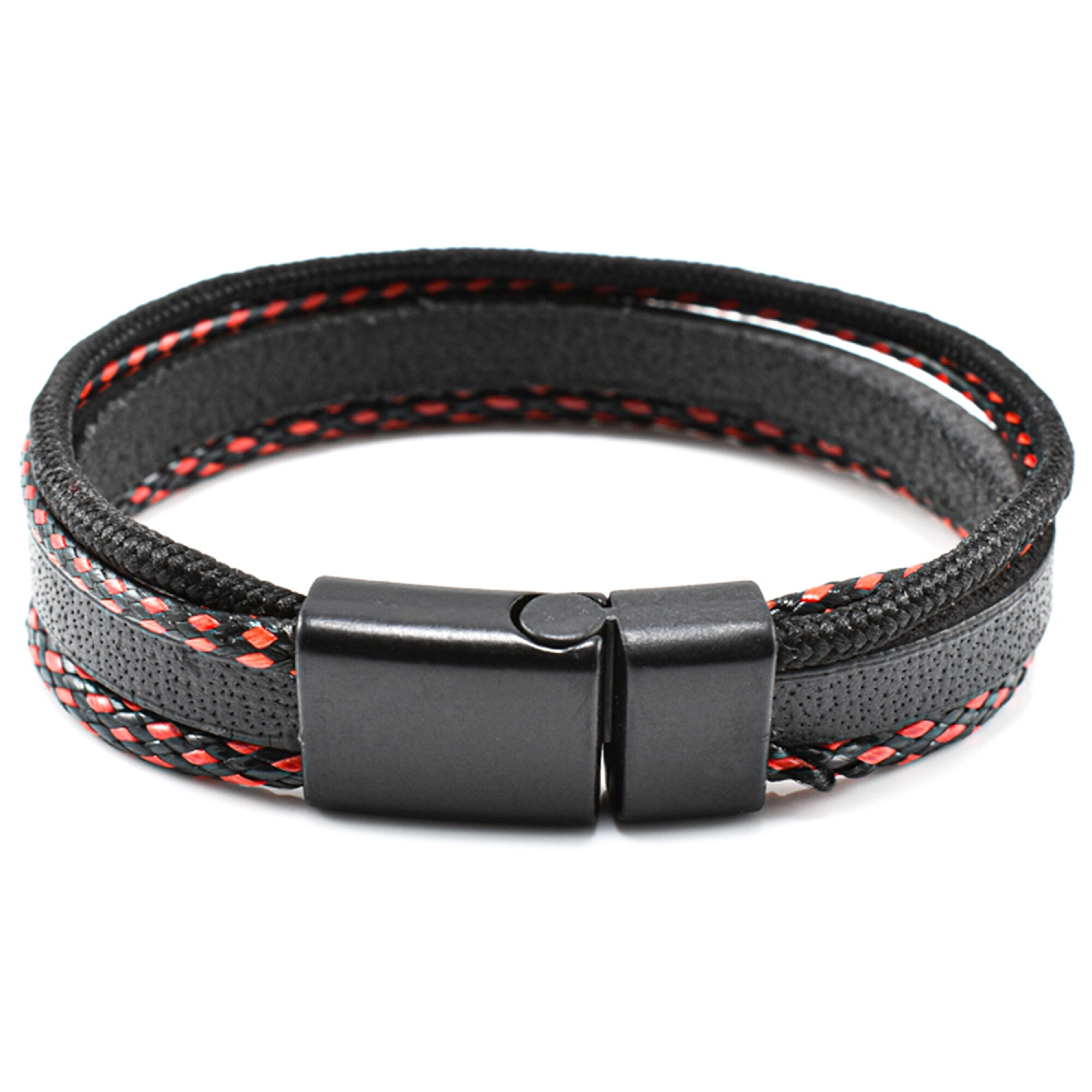 Bratara barbati din piele naturala si snur paracord BBB-213
