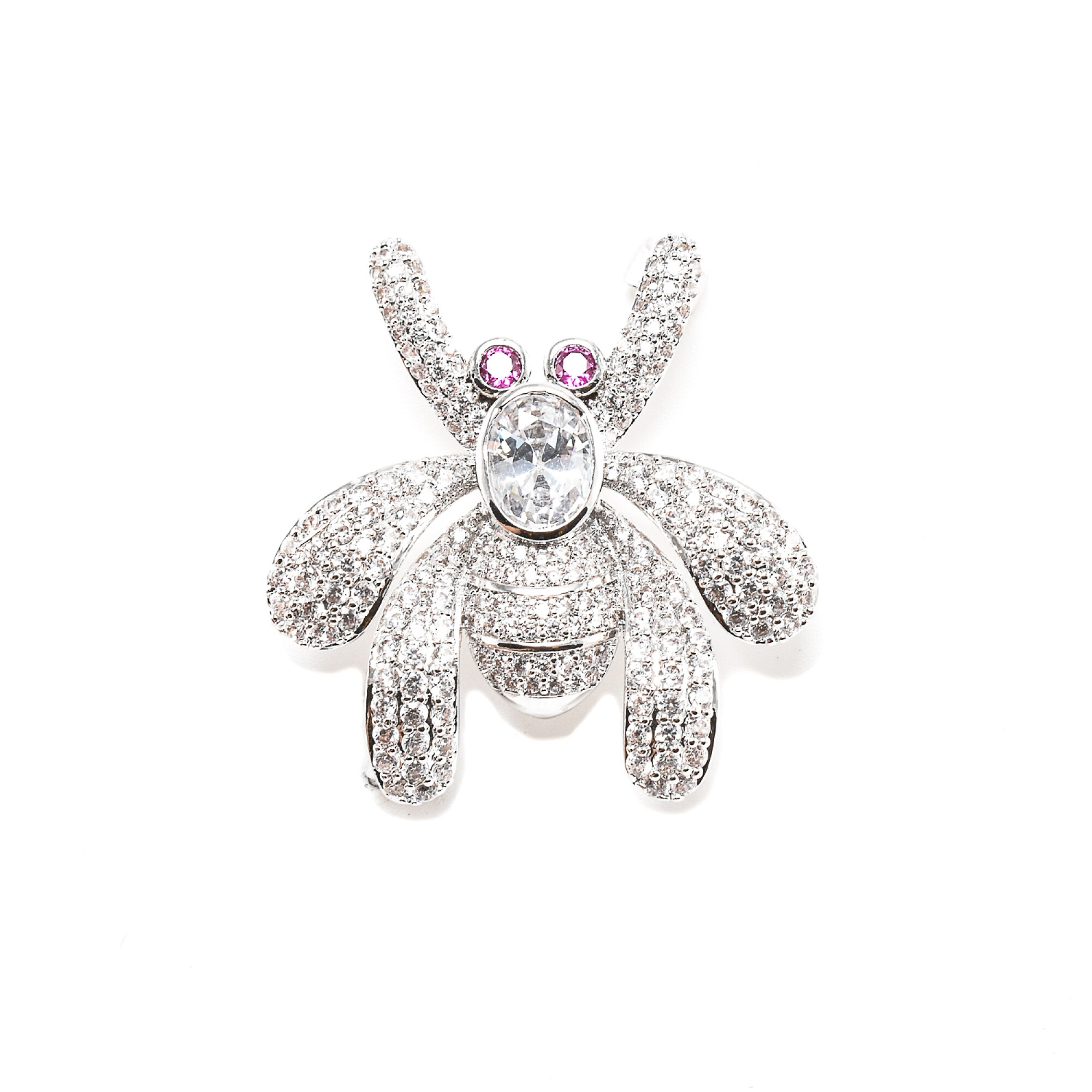 Brosa in forma de paianjen cu cristale swarovski placata cu aur alb 18k