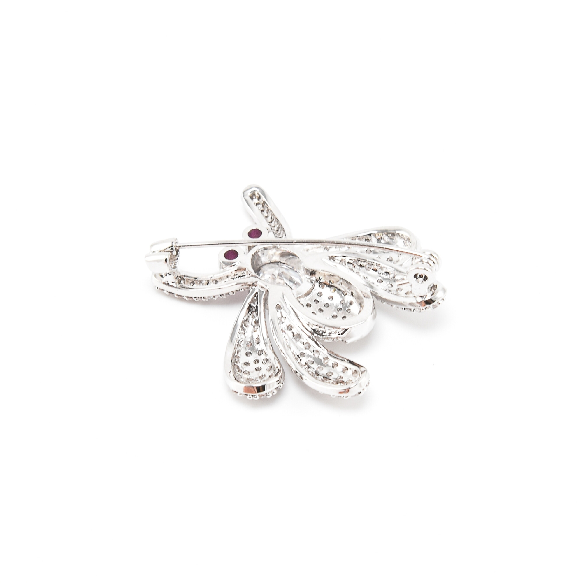 Brosa in forma de paianjen cu cristale swarovski placata cu aur alb 18k
