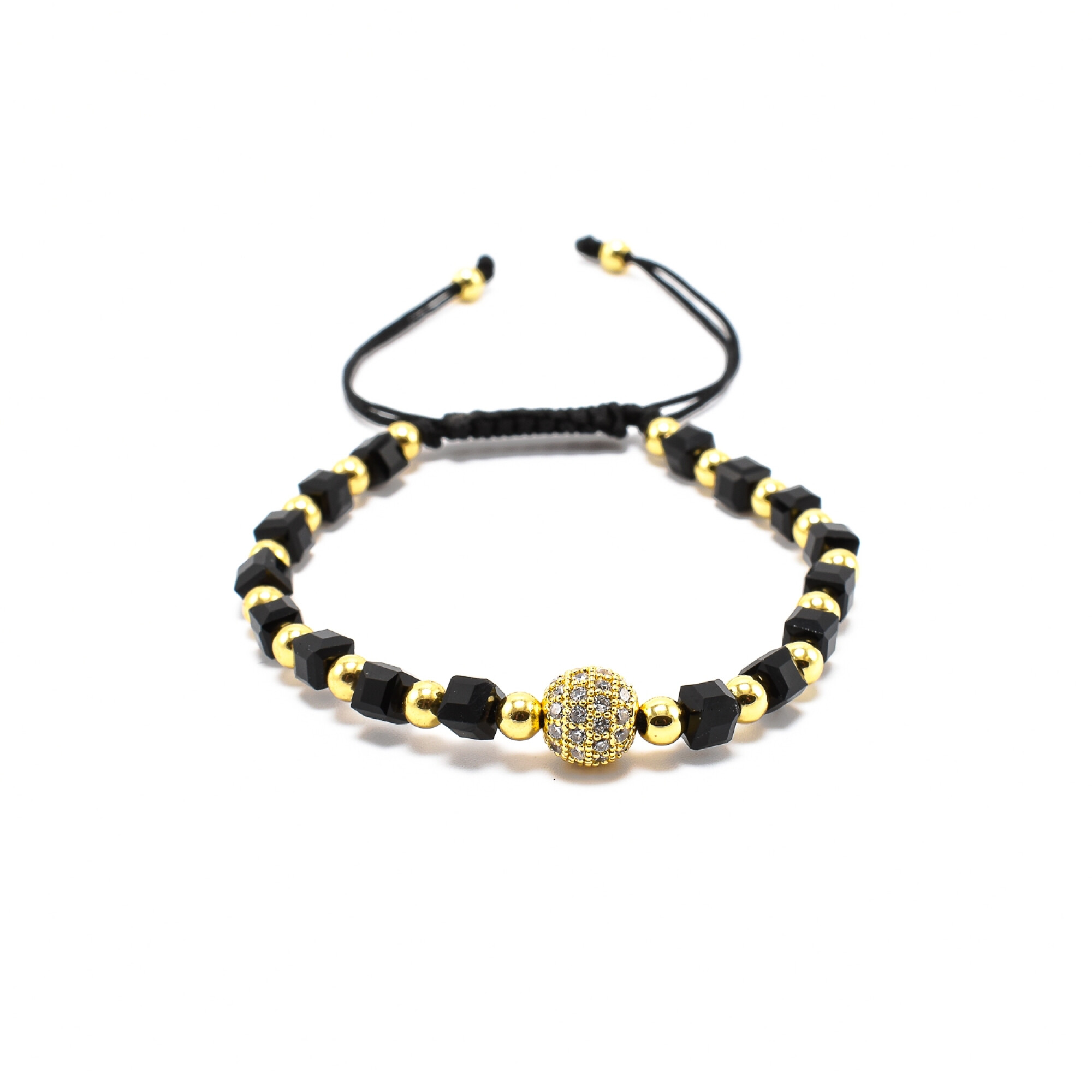 Bratara barbati din cristale cu accesoriu in forma de bila shamballa - Minier