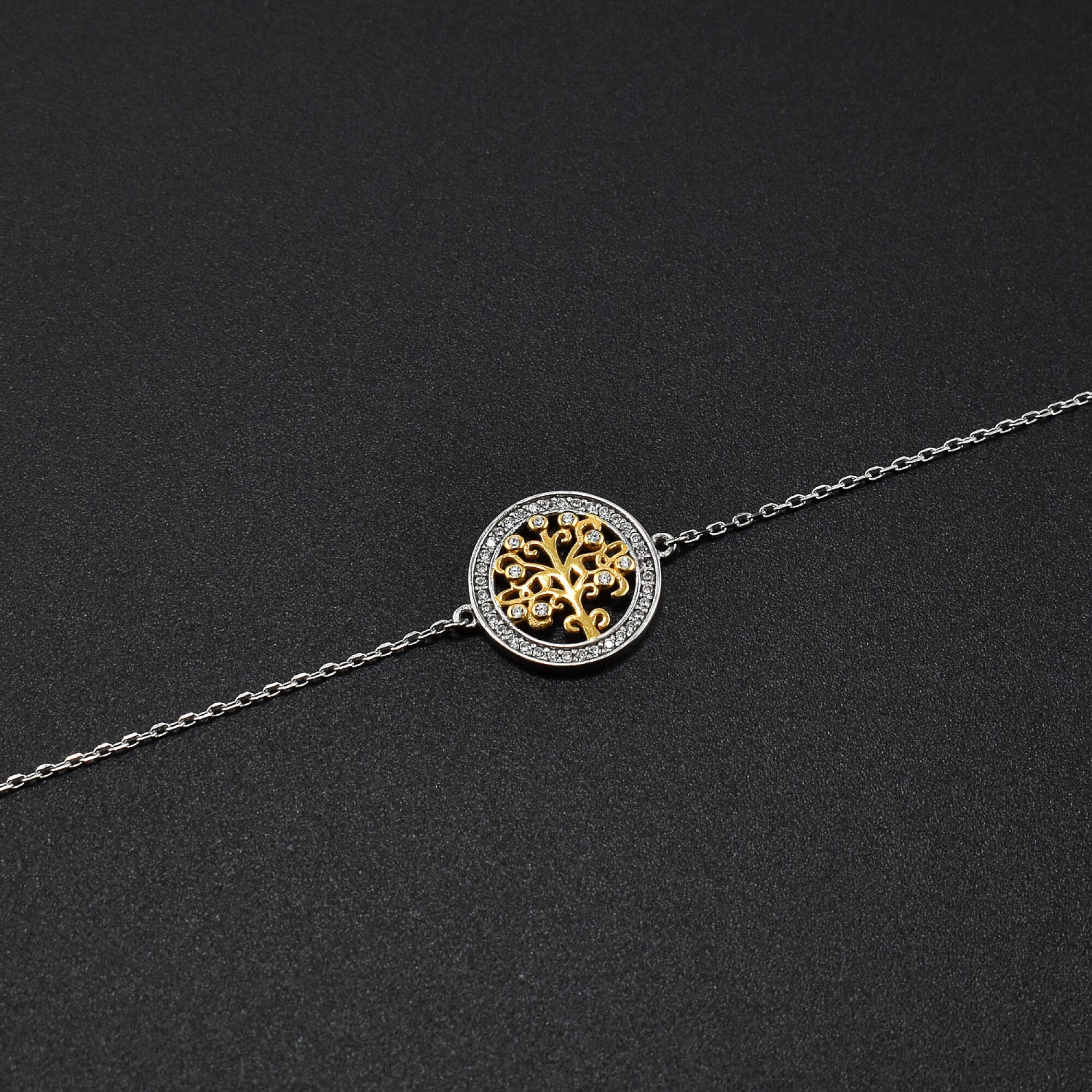 Bratara dama din argint placata cu aur cu cristale swarovski 18k BDAG-B-42