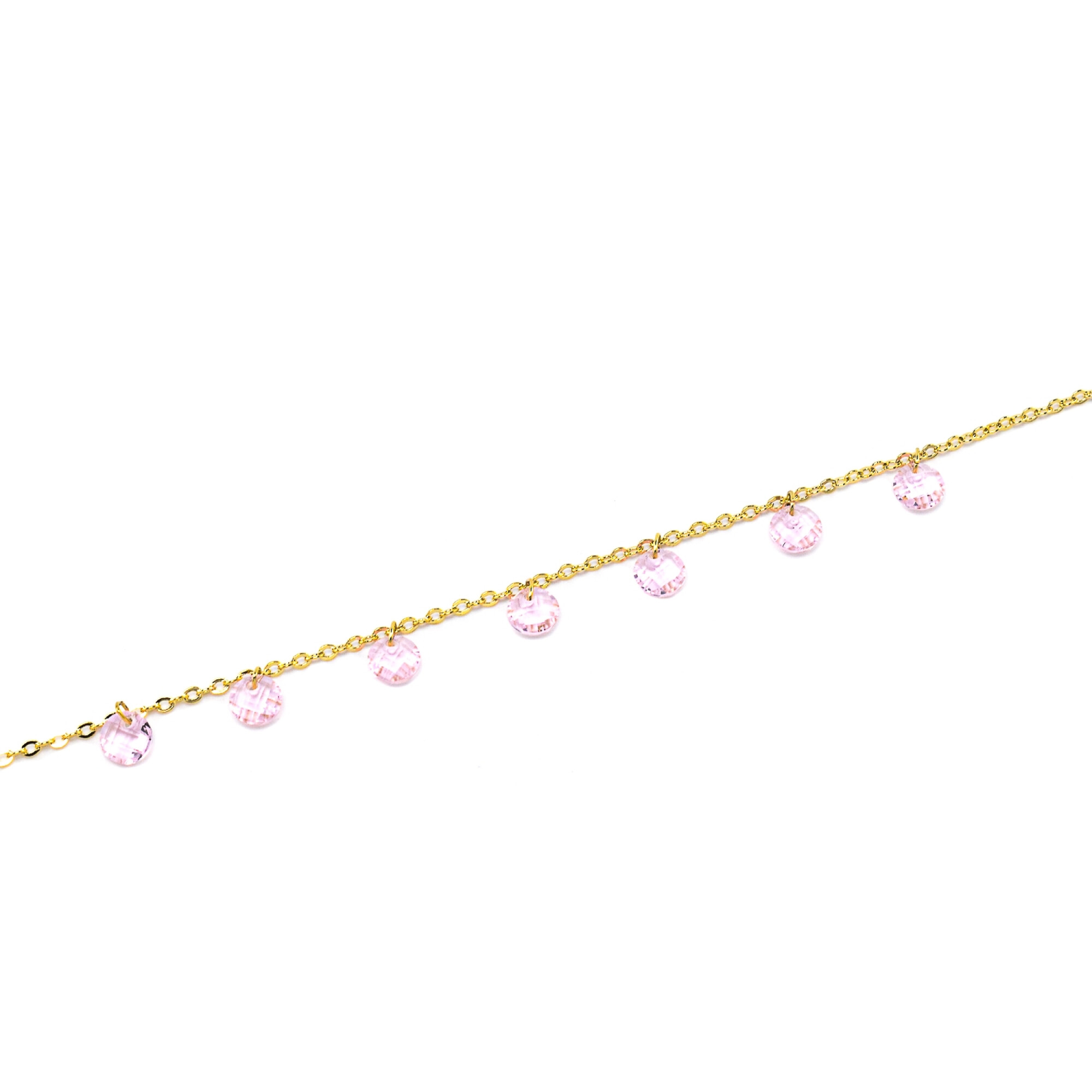 Bratara dama cu accesorii rotunde placata cu aur 18k