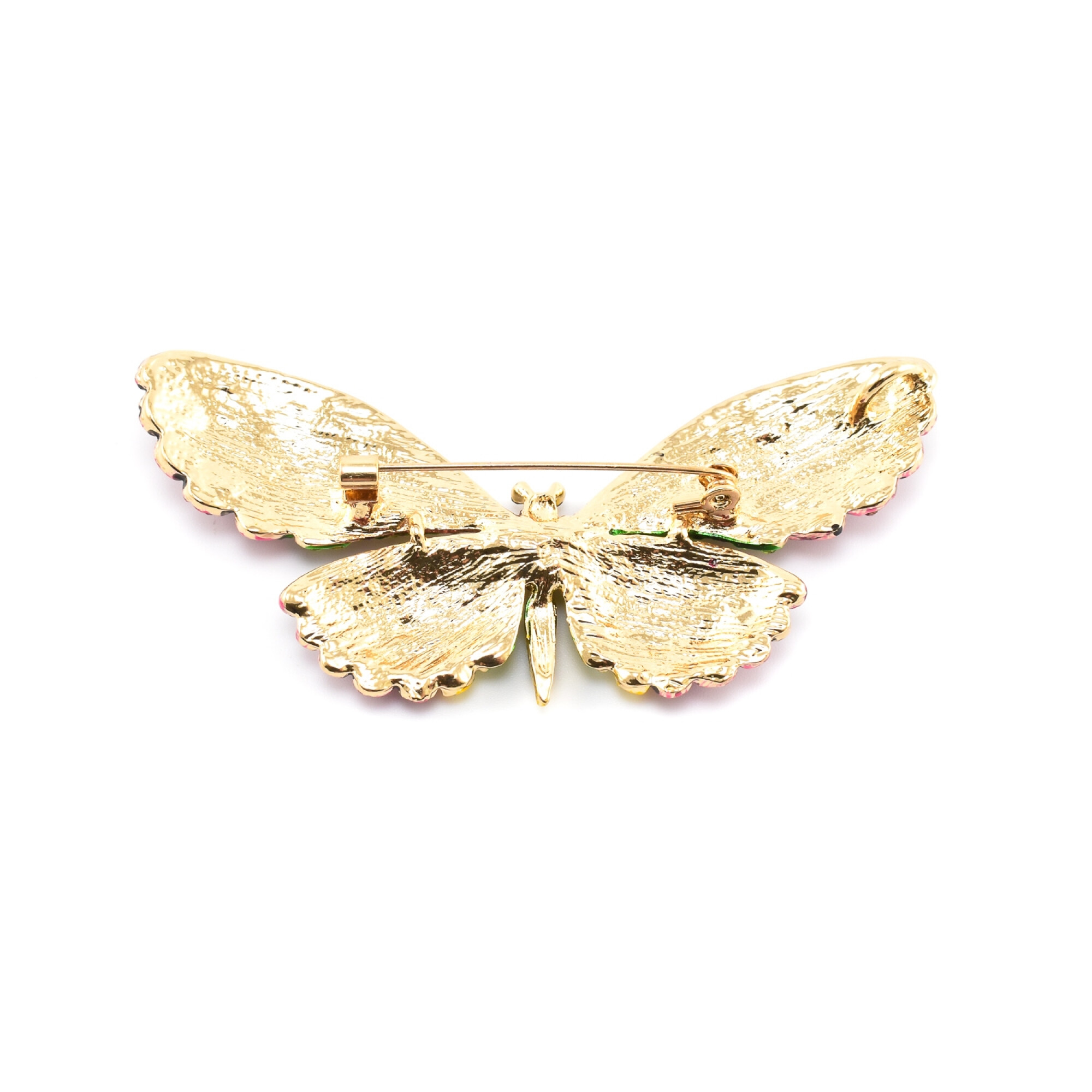 Brosa "Fluture" multicolor cu cristale zirconia