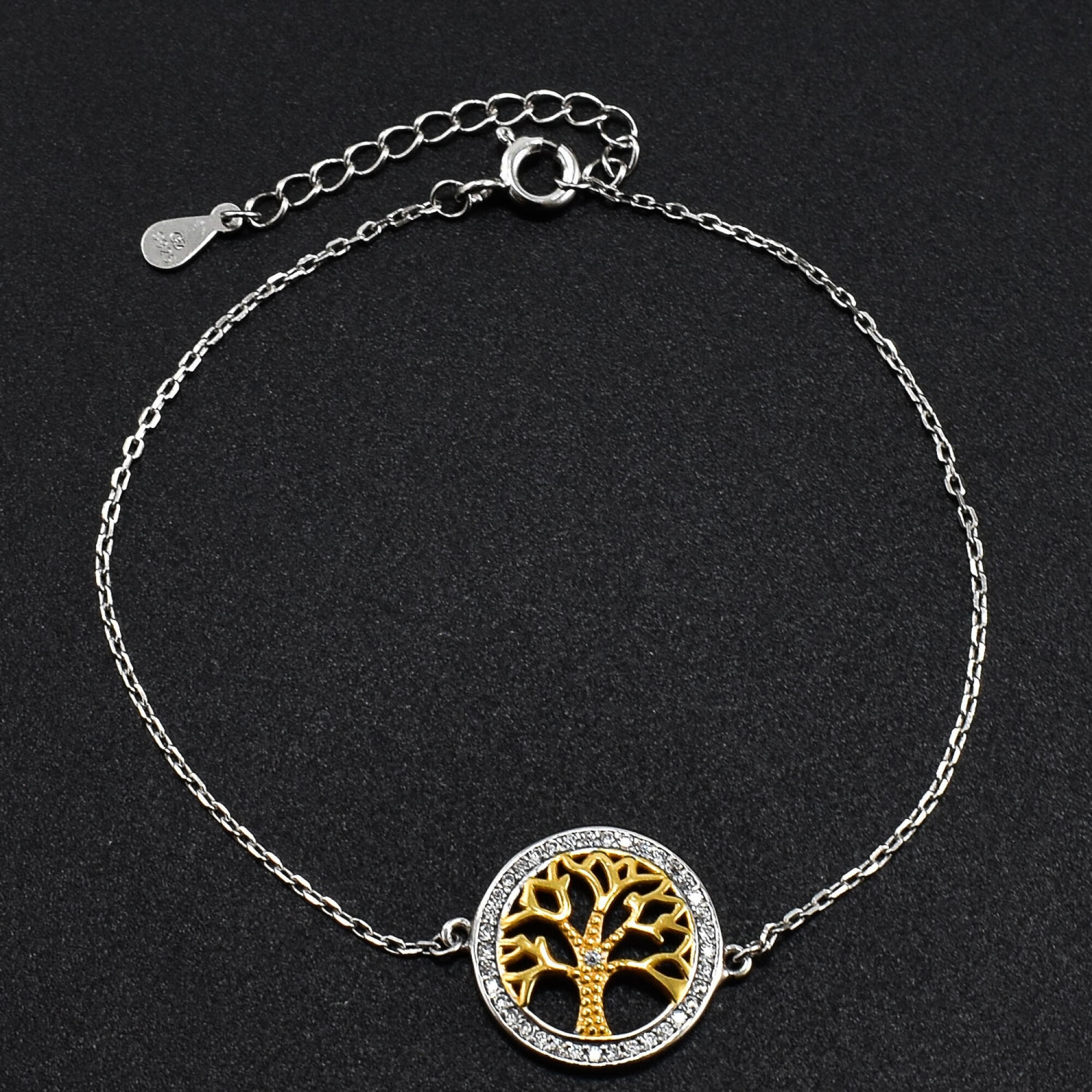 Bratara dama din argint placata cu aur cu cristale swarovski 18k BDAG-B-47