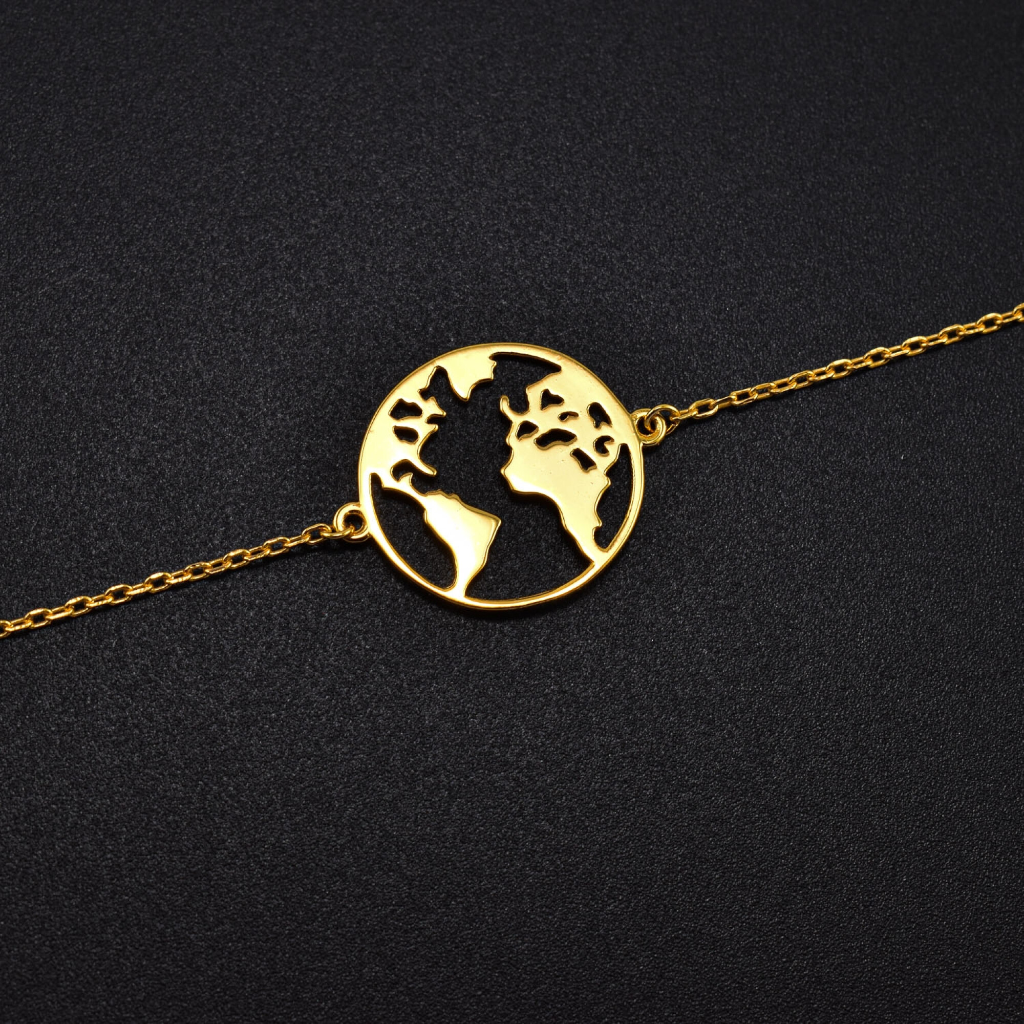 Bratara dama din argint placata cu aur 18K cu accesoriu Pamant