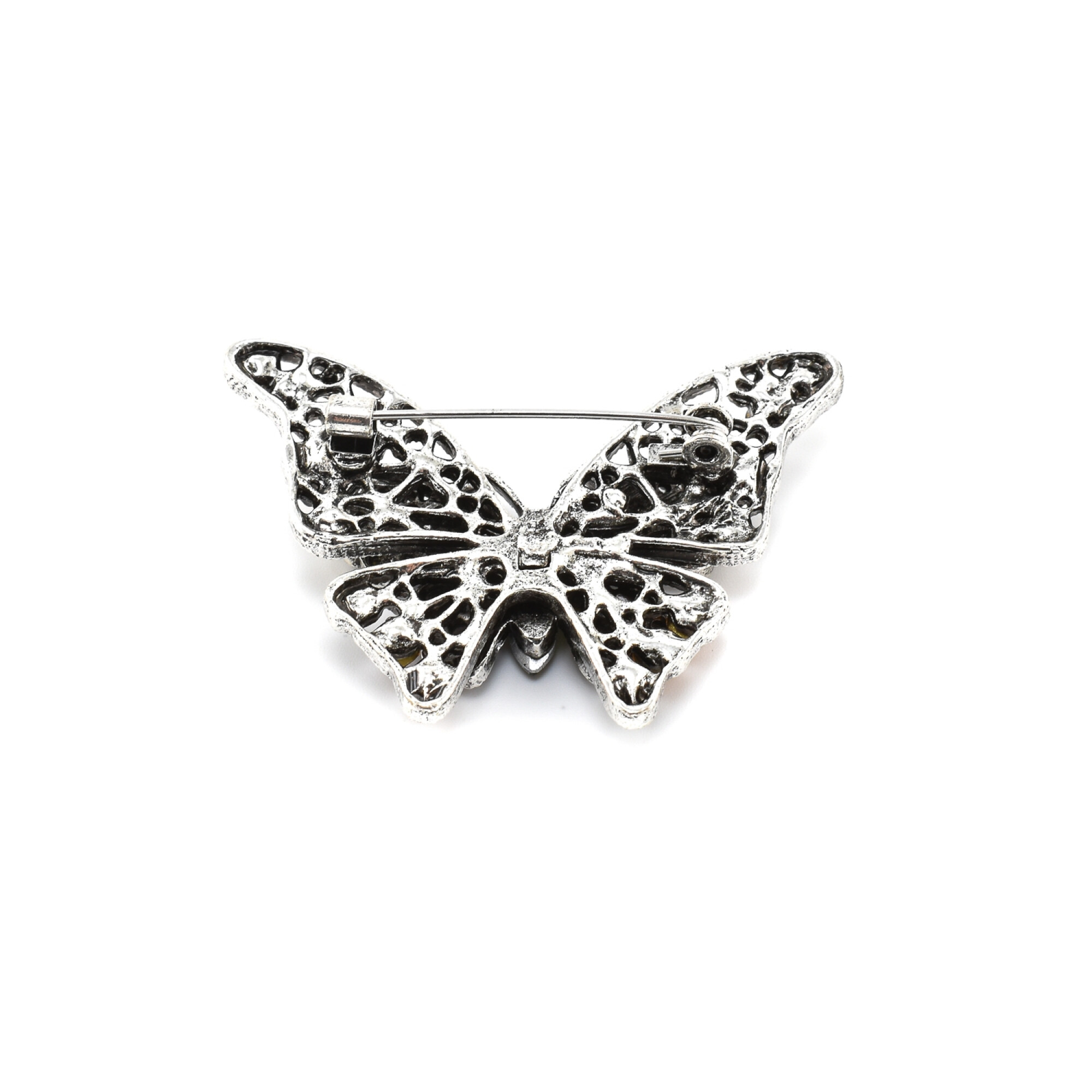 Brosa "Fluture" cu cristale multicolore