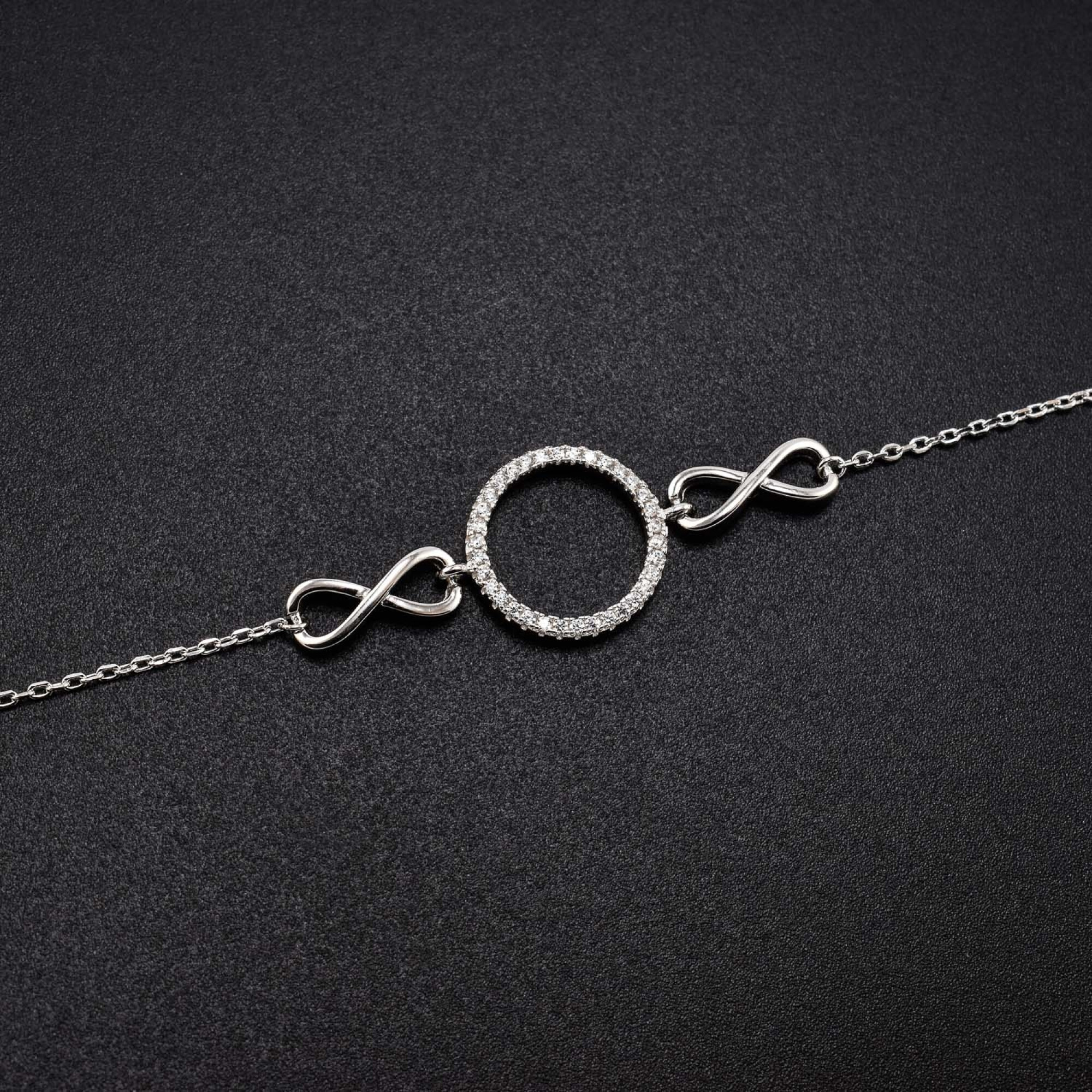 Bratara dama din argint accesorii in forma de infinit 