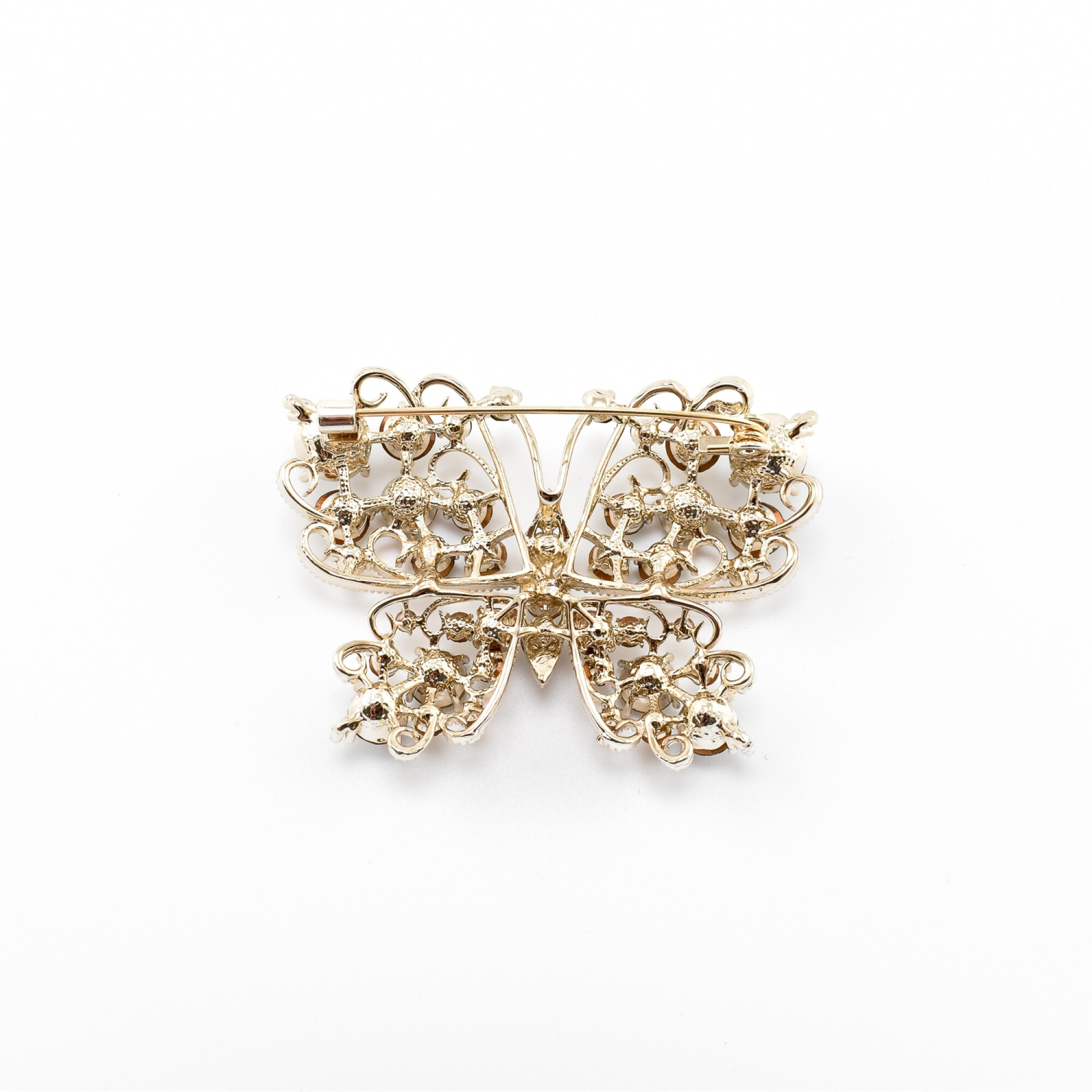 Brosa "Fluture" aurie cu cristale zirconia