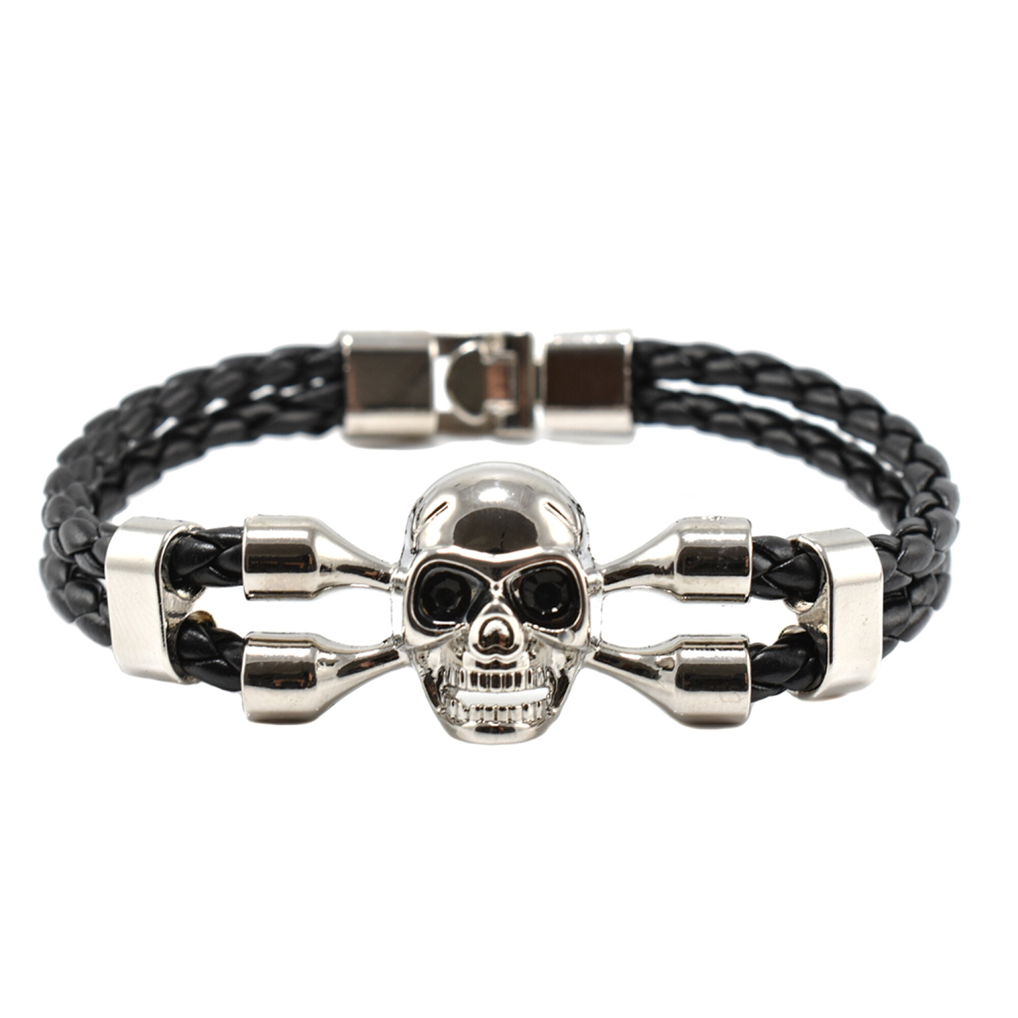 Bratara barbati cu accesoriu in forma de craniu