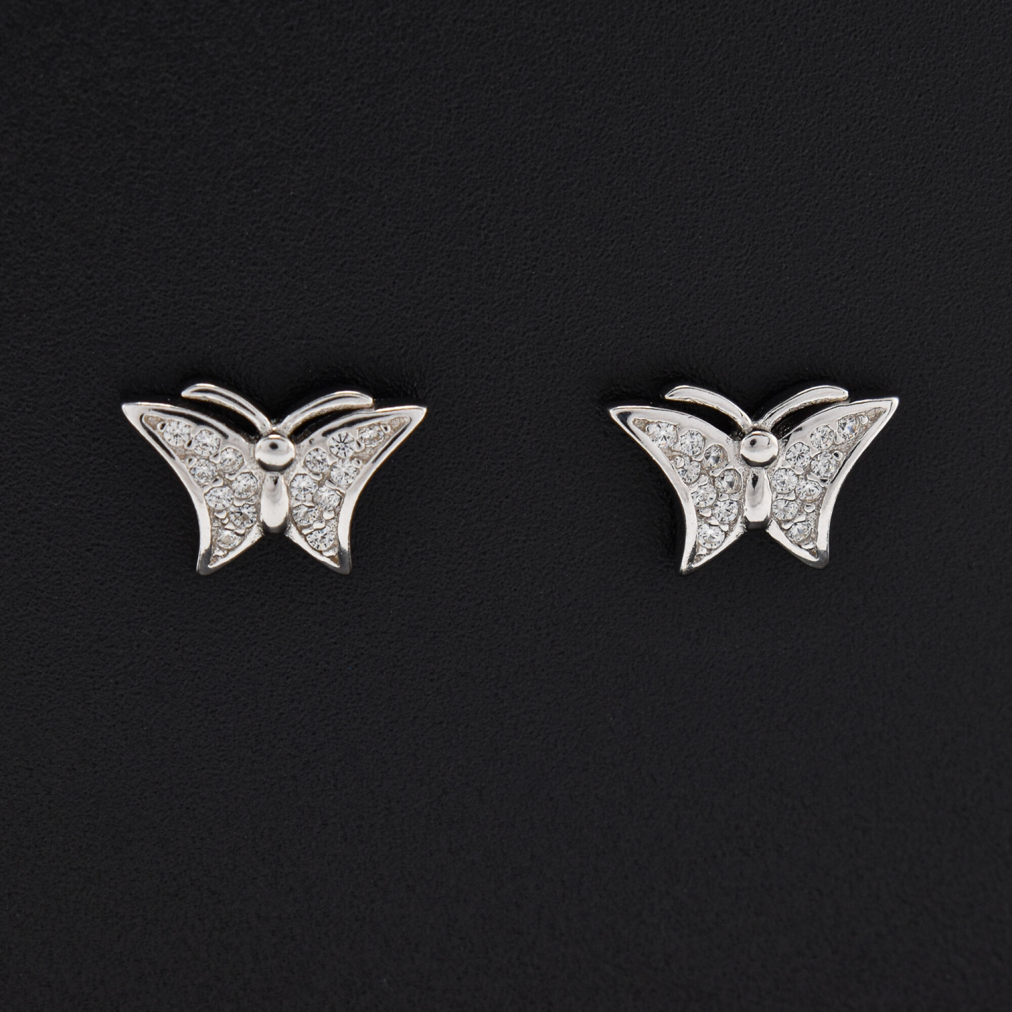 Cercei dama din argint in forma de fluture acoperiti cu cristale swarovski BDAG-C-72
