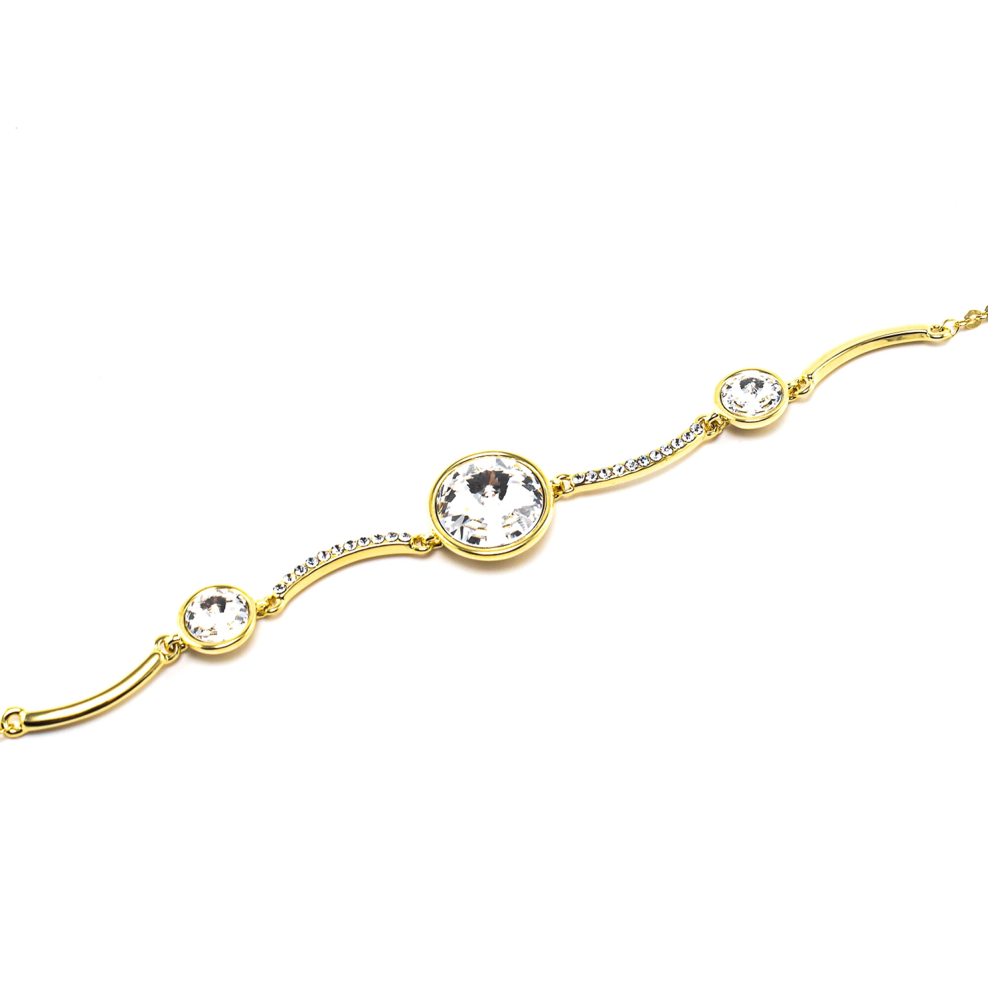 Bratara dama placata cu aur 18k cu cristale swarovski