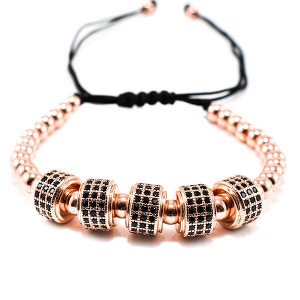 Bratara barbati Rose gold with Cubic Zirconia