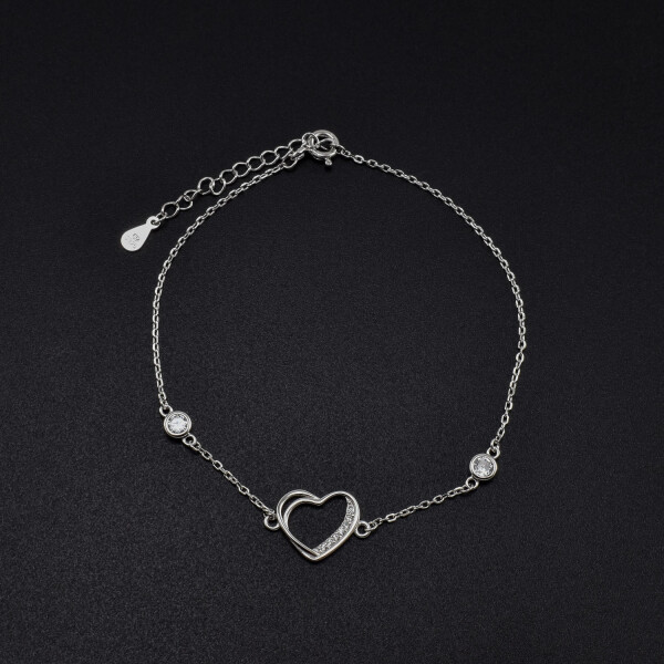 Bratara dama din argint  ”Loved Heart” cu cristale swarovski