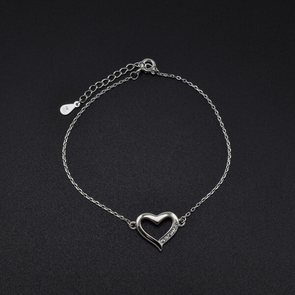 Bratara dama din argint  ”Simple Heart” cu cristale Swarovski