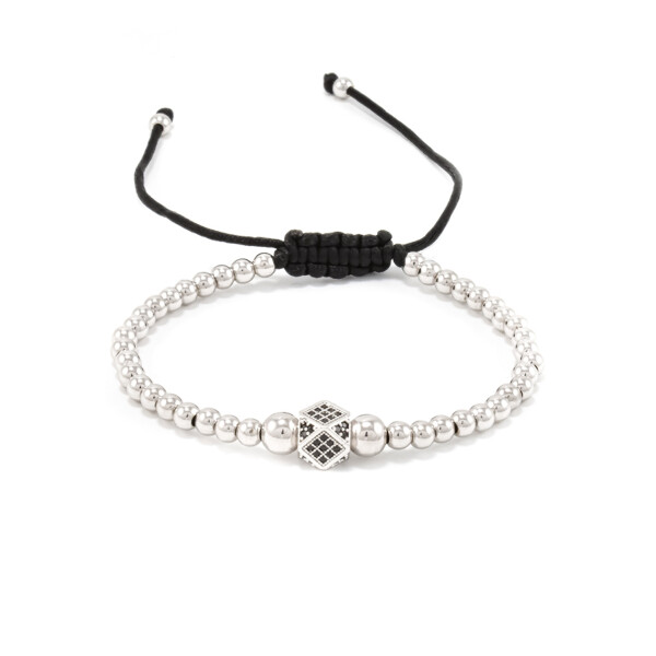 Bratara barbati din otel inoxidabil si accesoriu cu cristale zirconia