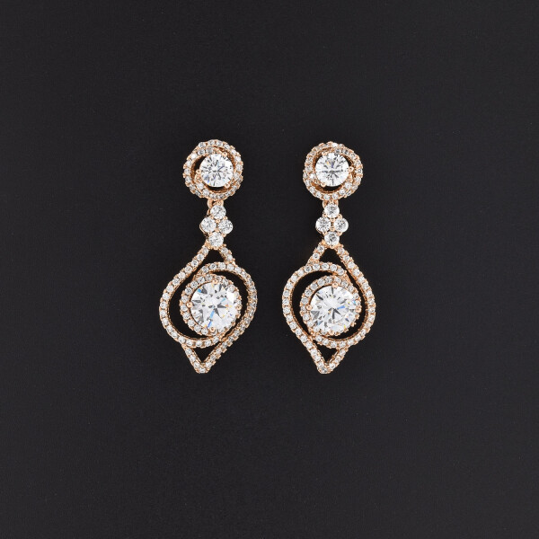 Cercei dama placati cu aur 18K cristale swarovski