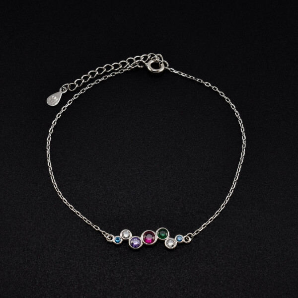 Bratara dama din argint cu cristale swarovski colorate