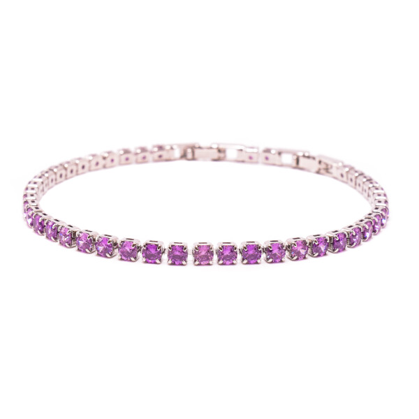 Bratara dama, tip tennis, cristale swarovski, palacata cu aur 18K