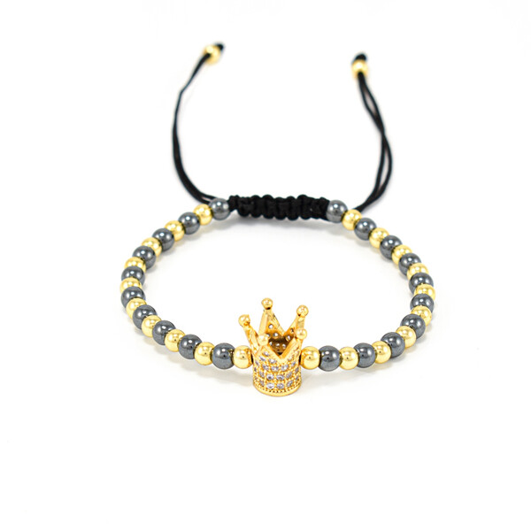 Bratara barbati King Crown White Cubic Zirconia 