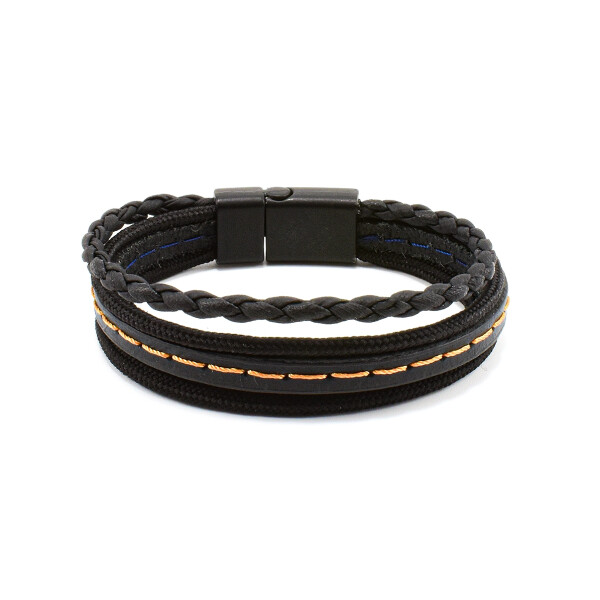 Bratara barbati din piele naturala si snur paracord BBB-036