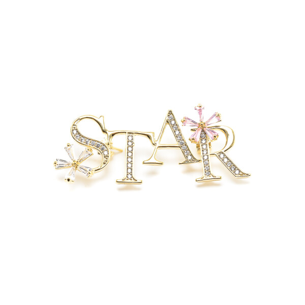 Brosa  ”star” cu cristale swarovski placata cu aur 18k