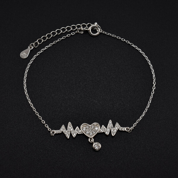Bratara dama din argint cu accesoriu ritmul inimii