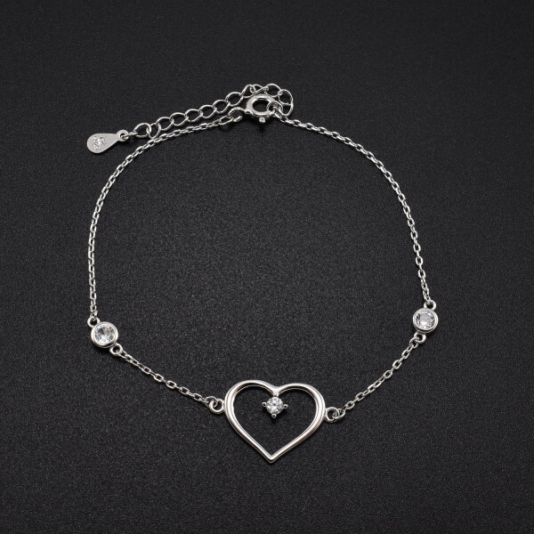 Bratara dama din argint accesoriu in forma de inima 