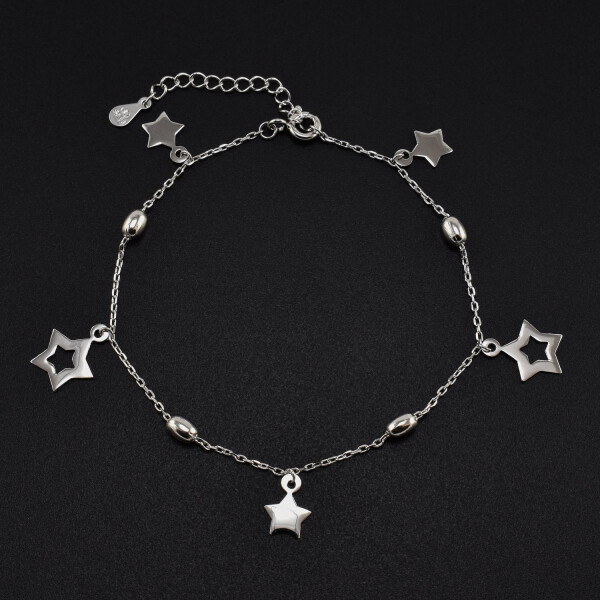 Bratara dama din argint cu accesorii in forma de stea