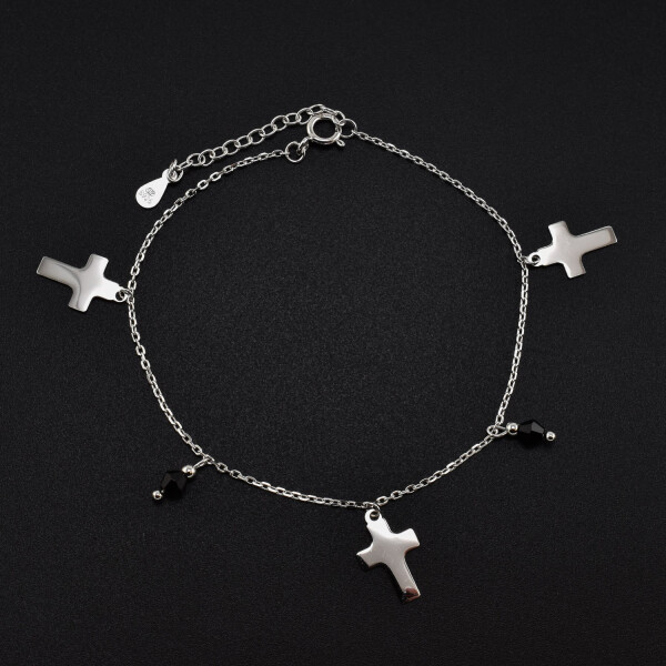 Bratara dama din argint cu accesorii in forma de cruce