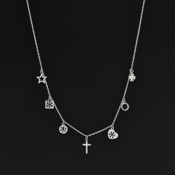 Lantisor dama din argint cu accesorii diverse BDAG-L-17
