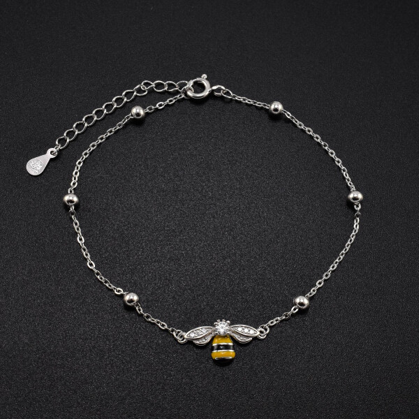 Bratara dama din argint cu accesoriu in forma de albina