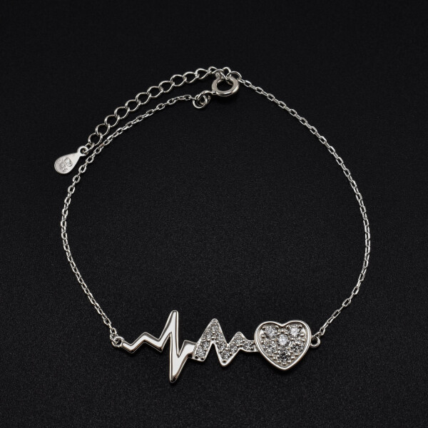 Bratara dama din argint cu accesoriu ritmul inimii