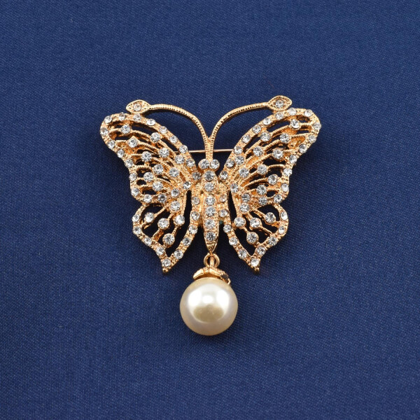 Brosa "Fluture" cu cristale zirconia