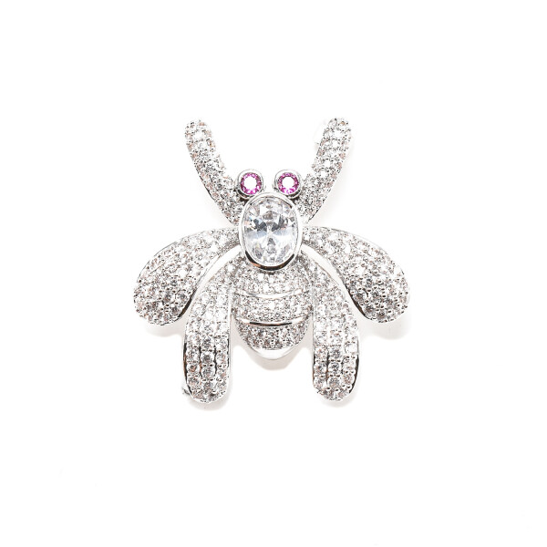 Brosa in forma de paianjen cu cristale swarovski placata cu aur alb 18k
