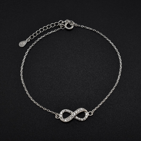Bratara dama din argint cu accesoriu in forma de infinit cu cristale swarovski