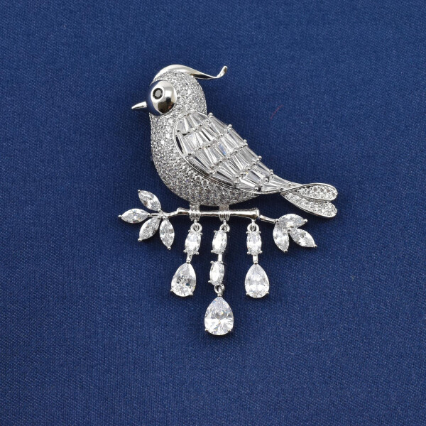 Brosa "pasare" cu cristale swarovski